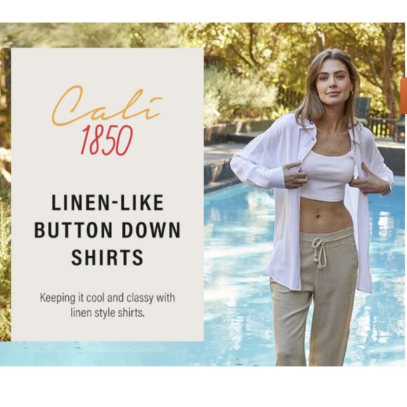 NWT Cali1850 XS/S (also fits M) Long Sleeve Relaxed Button Down shirt - Picture 7 of 10